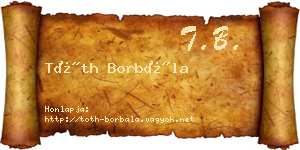 Tóth Borbála névjegykártya